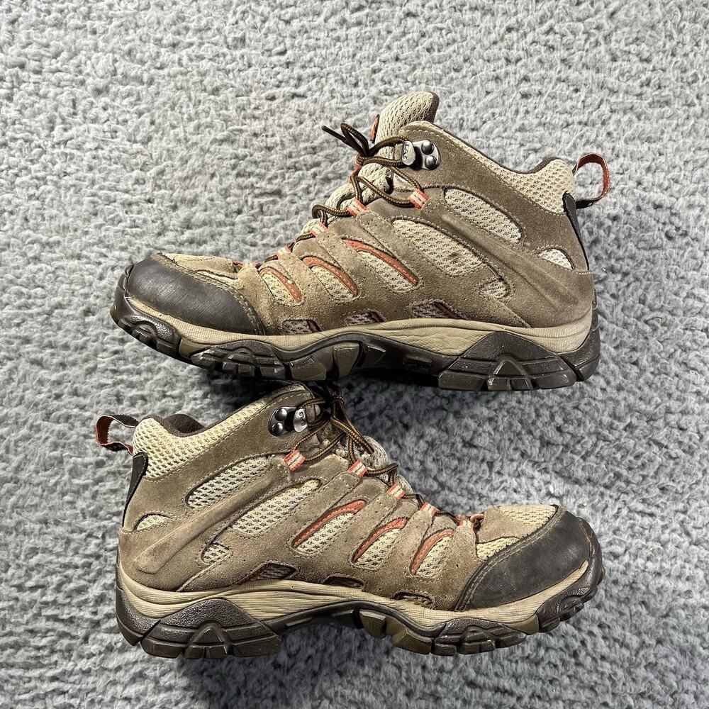 Merrell Moab Mid Waterproof Hiking Boots Bungee Cord Brown Womens 9.5 J88790 - Picture 7 of 11